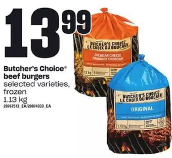 Loblaws Butcher's choice beef burgers offer