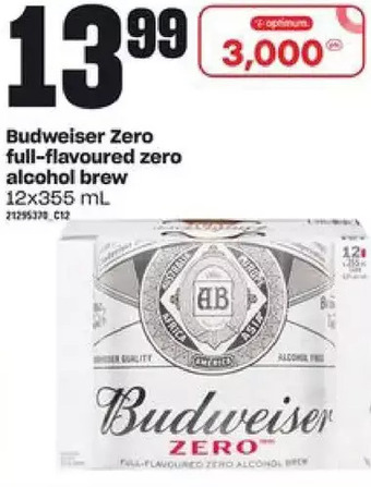 Loblaws Budweiser zero full-flavoured zero alcohol brew offer