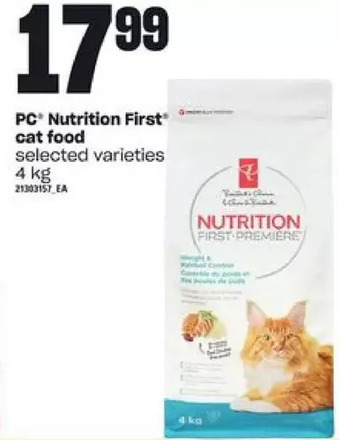 Loblaws Pc nutrition first cat food offer