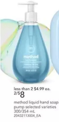 Loblaws Method liquid hand soap pump offer
