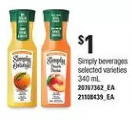 Loblaws Simply beverages offer