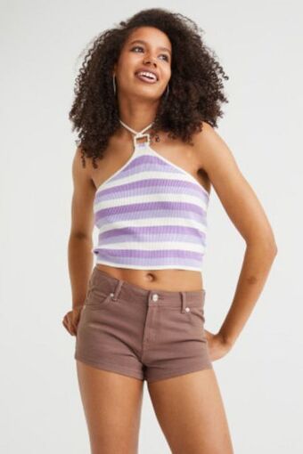 H&M Low waist twill shorts offer