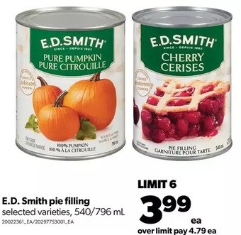 Real Canadian Superstore E.d. smith pie filling offer