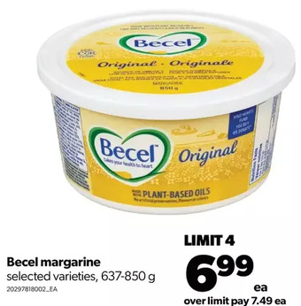Real Canadian Superstore Becel margarine offer