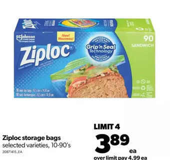 Real Canadian Superstore Ziploc storage bags offer