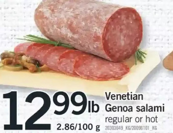 Fortinos Venetian genoa salami offer