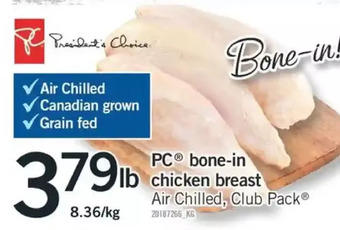 Fortinos Pc bone-in chicken breast offer