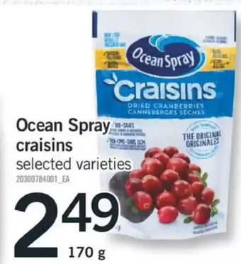 Fortinos Ocean spray craisins offer