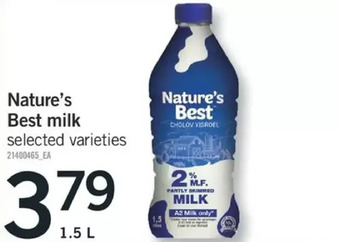 Fortinos Nature's best milk offer