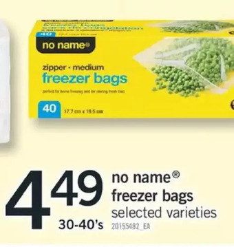 Fortinos No name freezer bags offer