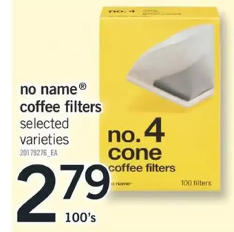 Fortinos No name coffee filters offer