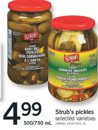 Fortinos Strub's pickles offer