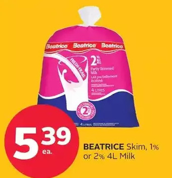 Rexall Beatrice skim, 1% or 2% milk offer