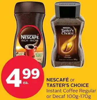 Rexall Nescafé or taster's choice instant coffee regular or decaf offer