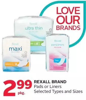 Rexall Rexall brand pads or liners offer