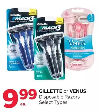 Rexall Gillette or venus disposable razors offer