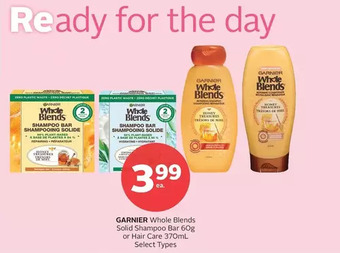 Rexall Garnier whole blends solid shampoo bar or hair care offer