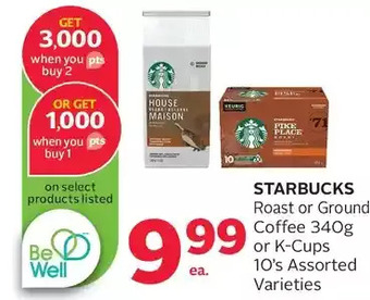 Rexall Starbucks roast or ground coffee or k-cups offer