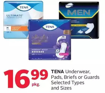 Rexall Tena underwear, pads, briefs or guards offer