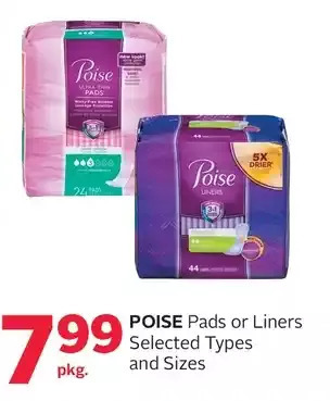 Rexall Poise pads or liners offer