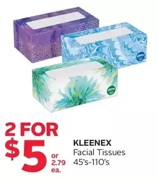Rexall Kleenex facial tissues offer