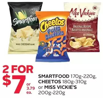 Rexall Smartfood, cheetos or miss vickie's offer