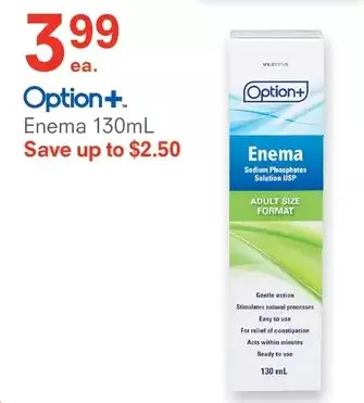 Guardian Pharmacy Option+ enema offer