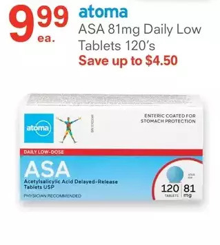 Guardian Pharmacy Atoma asa daily low tablets offer