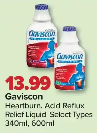 PharmaChoice Gaviscon heartburn, acid reflux relief liquid offer