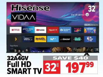 2001 Audio Video Hisense 32" full hd smart tv offer