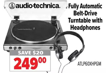 2001 Audio Video Audio-technica fully automatic belt-drive turntable with headphones offer