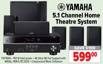 2001 Audio Video Yamaha 5.1 channel home theatre system offer