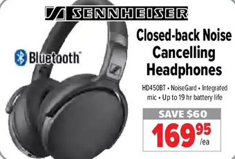 2001 Audio Video Sennheiser closed-back noise cancelling headphones offer