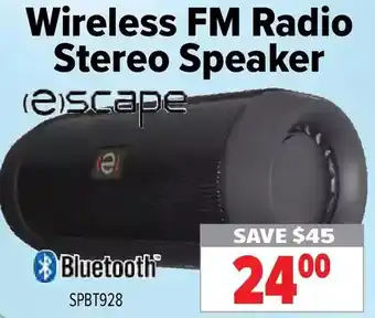2001 Audio Video Escape wireless fm radio stereo speaker offer
