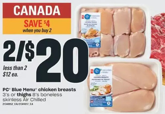 Independent Grocer Pc blue menu chicken breasts or thighs offer