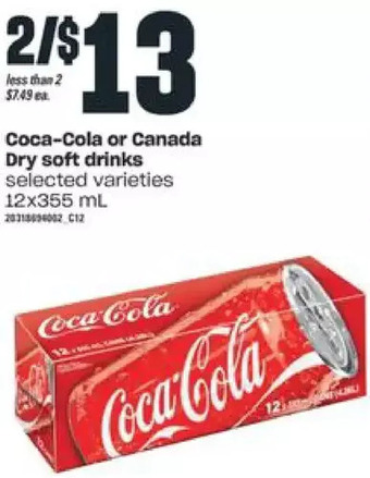Independent Grocer Coca-cola or canada dry soft drinks offer