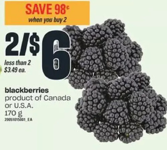 Independent Grocer Blackberries offer
