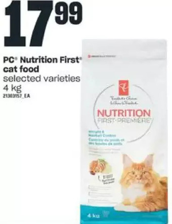 Independent Grocer Pc nutrition first cat food offer