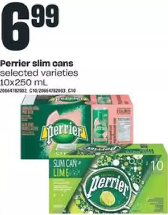 Independent Grocer Perrier slim cans offer