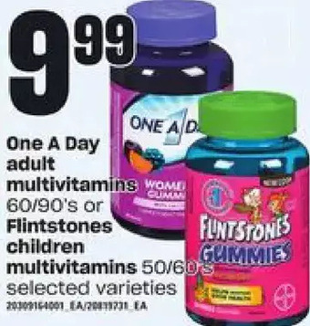 Independent Grocer One a day adult multivitamins or flintstones children multivitamins offer