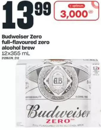 Independent Grocer Budweiser zero full-flavoured zero alcohol brew offer