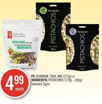 Shoppers Drug Mart Pc edamame trail mix or wonderful pistachios offer