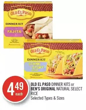 Shoppers Drug Mart Old el paso dinner kits or ben's original natural select rice offer