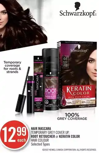 Shoppers Drug Mart Hair mascara temporary grey cover up, root retoucher or keratin color hair colour offer