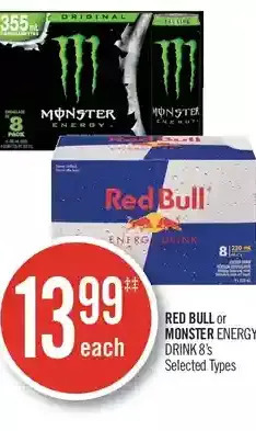 Shoppers Drug Mart Red bull or monster energy drink offer