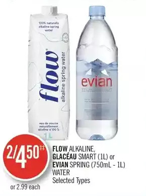 Shoppers Drug Mart Flow alkaline glaceau smart or evian spring water offer