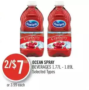 Shoppers Drug Mart Ocean spray beverages offer