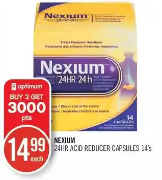 Shoppers Drug Mart Nexium 24hr acid reducer capsules offer