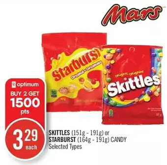 Shoppers Drug Mart Skittles or starburst candy offer
