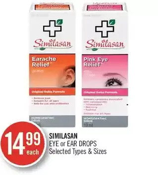 Shoppers Drug Mart Similasan eye or ear drops offer